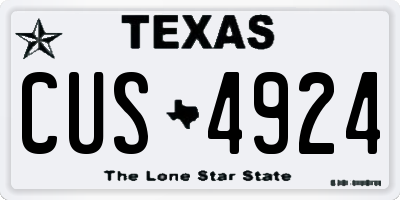 TX license plate CUS4924