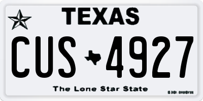 TX license plate CUS4927