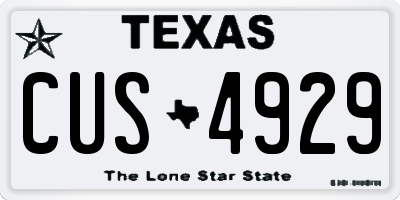 TX license plate CUS4929