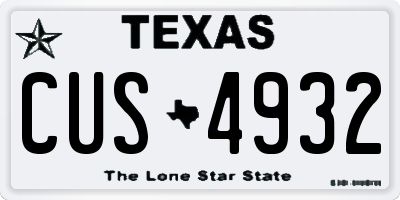 TX license plate CUS4932