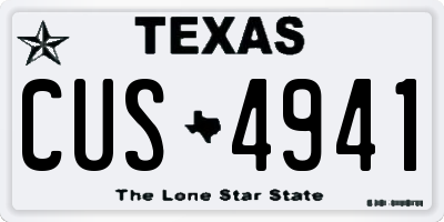 TX license plate CUS4941
