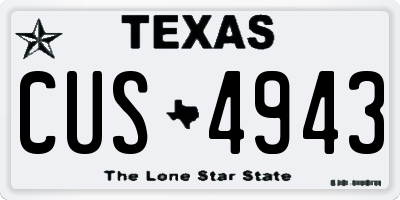 TX license plate CUS4943