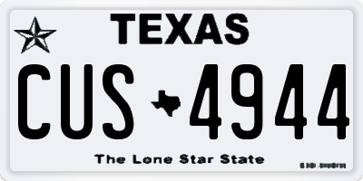 TX license plate CUS4944