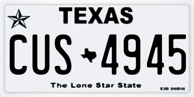 TX license plate CUS4945