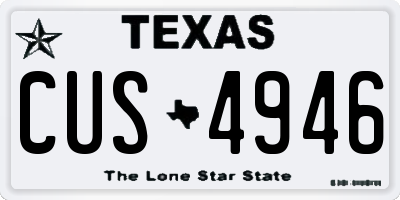 TX license plate CUS4946