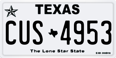 TX license plate CUS4953