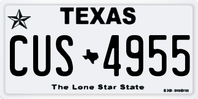 TX license plate CUS4955