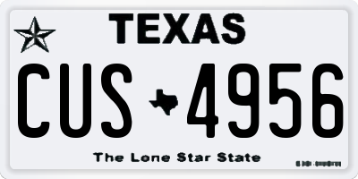 TX license plate CUS4956