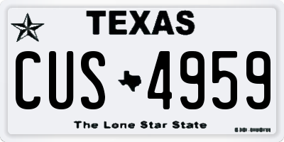TX license plate CUS4959