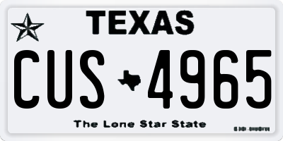 TX license plate CUS4965