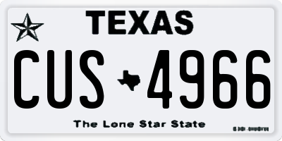 TX license plate CUS4966