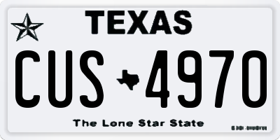 TX license plate CUS4970
