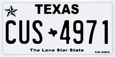 TX license plate CUS4971