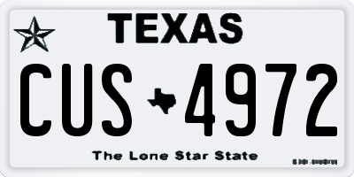 TX license plate CUS4972