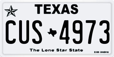 TX license plate CUS4973