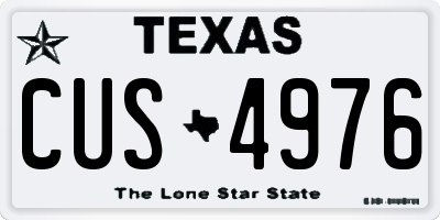 TX license plate CUS4976
