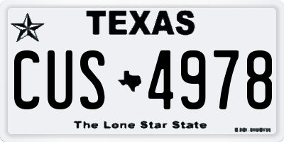 TX license plate CUS4978