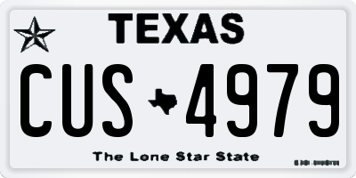 TX license plate CUS4979