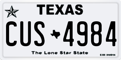 TX license plate CUS4984