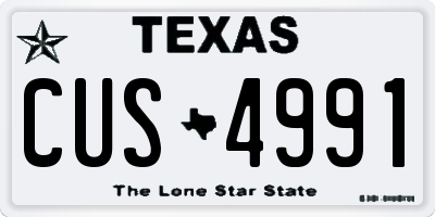 TX license plate CUS4991