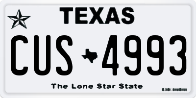 TX license plate CUS4993