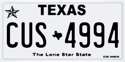TX license plate CUS4994