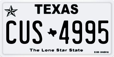 TX license plate CUS4995