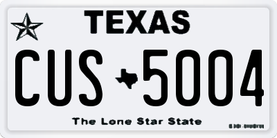TX license plate CUS5004