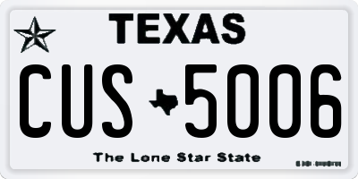 TX license plate CUS5006
