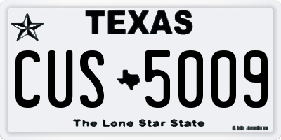 TX license plate CUS5009