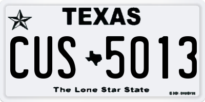 TX license plate CUS5013