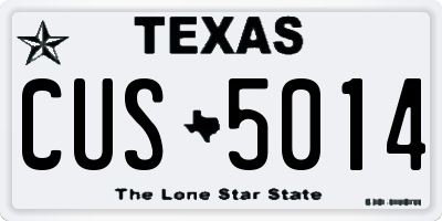 TX license plate CUS5014