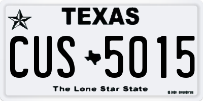TX license plate CUS5015