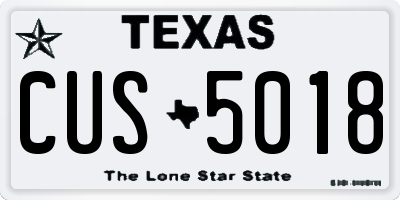 TX license plate CUS5018