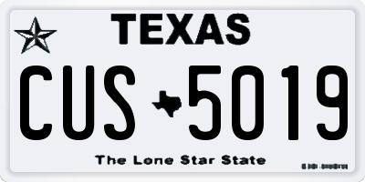 TX license plate CUS5019