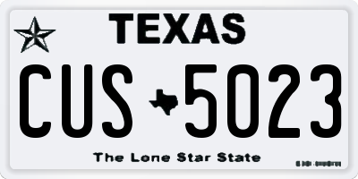 TX license plate CUS5023