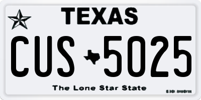 TX license plate CUS5025