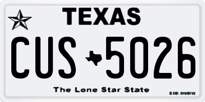 TX license plate CUS5026
