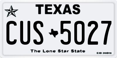 TX license plate CUS5027