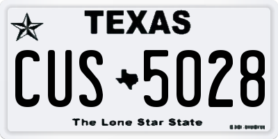 TX license plate CUS5028