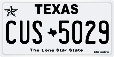 TX license plate CUS5029
