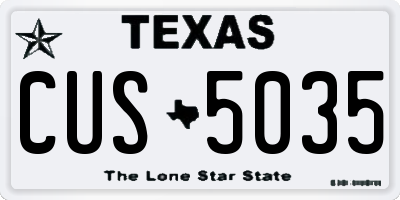 TX license plate CUS5035