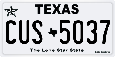 TX license plate CUS5037