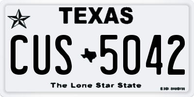 TX license plate CUS5042