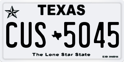TX license plate CUS5045