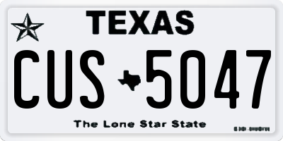 TX license plate CUS5047