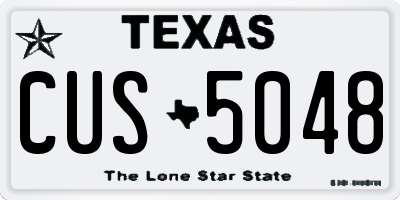 TX license plate CUS5048