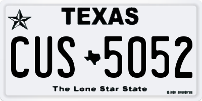 TX license plate CUS5052