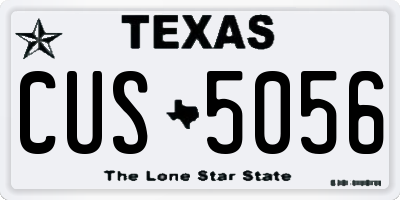 TX license plate CUS5056