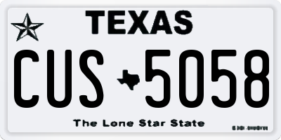TX license plate CUS5058